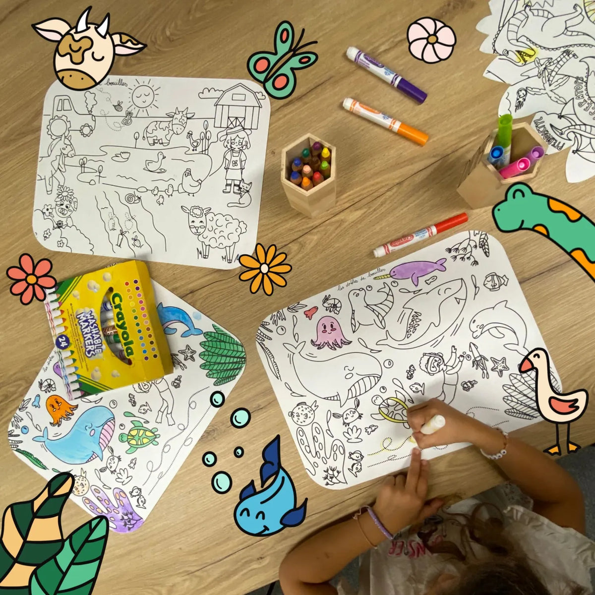 Set de table coloriage réversible lavable